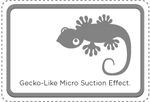 Gecko-like micro-suction, there are no adhesives used.