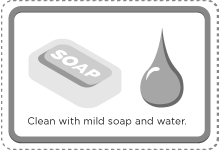 Clean with a mild soap and water.